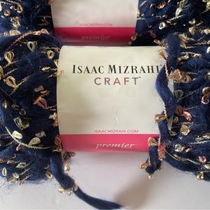 5 Skein Yarn Lot: Isaac Mizrahi Craft Carnegie Hill Guggenheim Navy Silver
